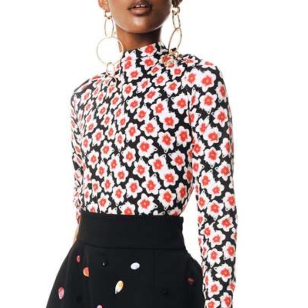 Jonathan Cohen Red Floral Long Sleeve Shirt